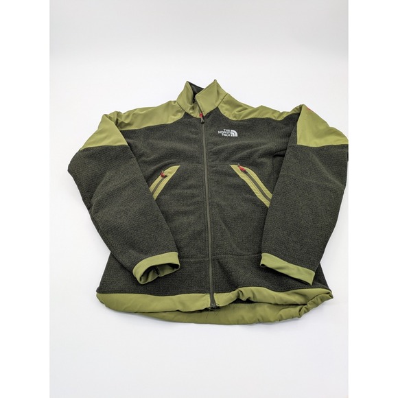 The North Face Men Sz S Summit Series Soft Shell Fleece Revolver Jacket Green - Picture 1 of 12
